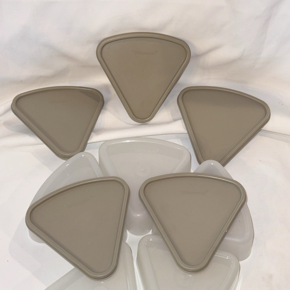 Vintage Tupperware Lazy Susan Revolving Turntable 5 Pie Wedge Shaped Relish Tray - Picture 6 of 6